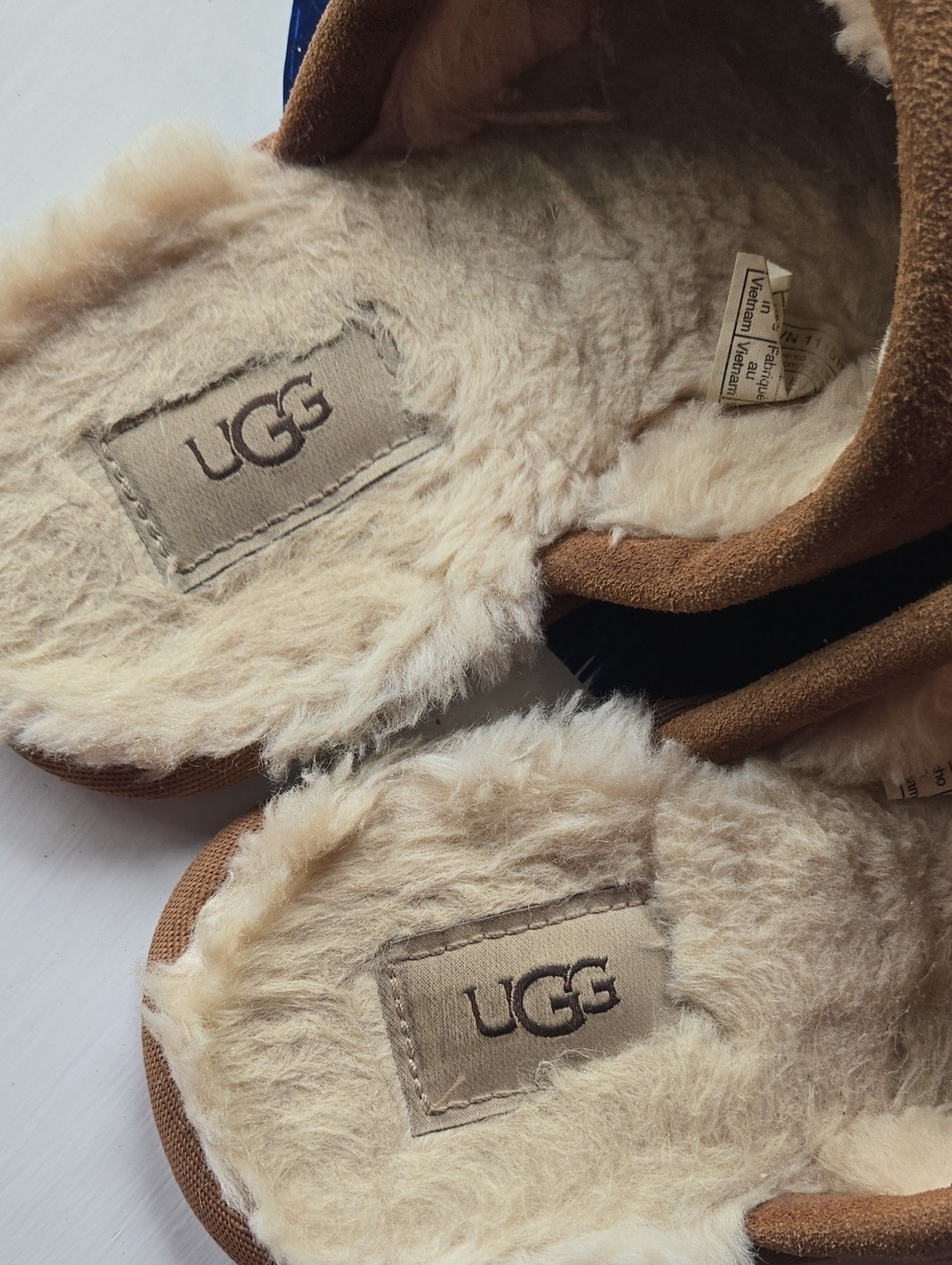 Ugg Pearle Cognac Brown Suede Slide On Sherpa Lined Slipper - Picture 7 of 10